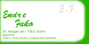 endre fuko business card